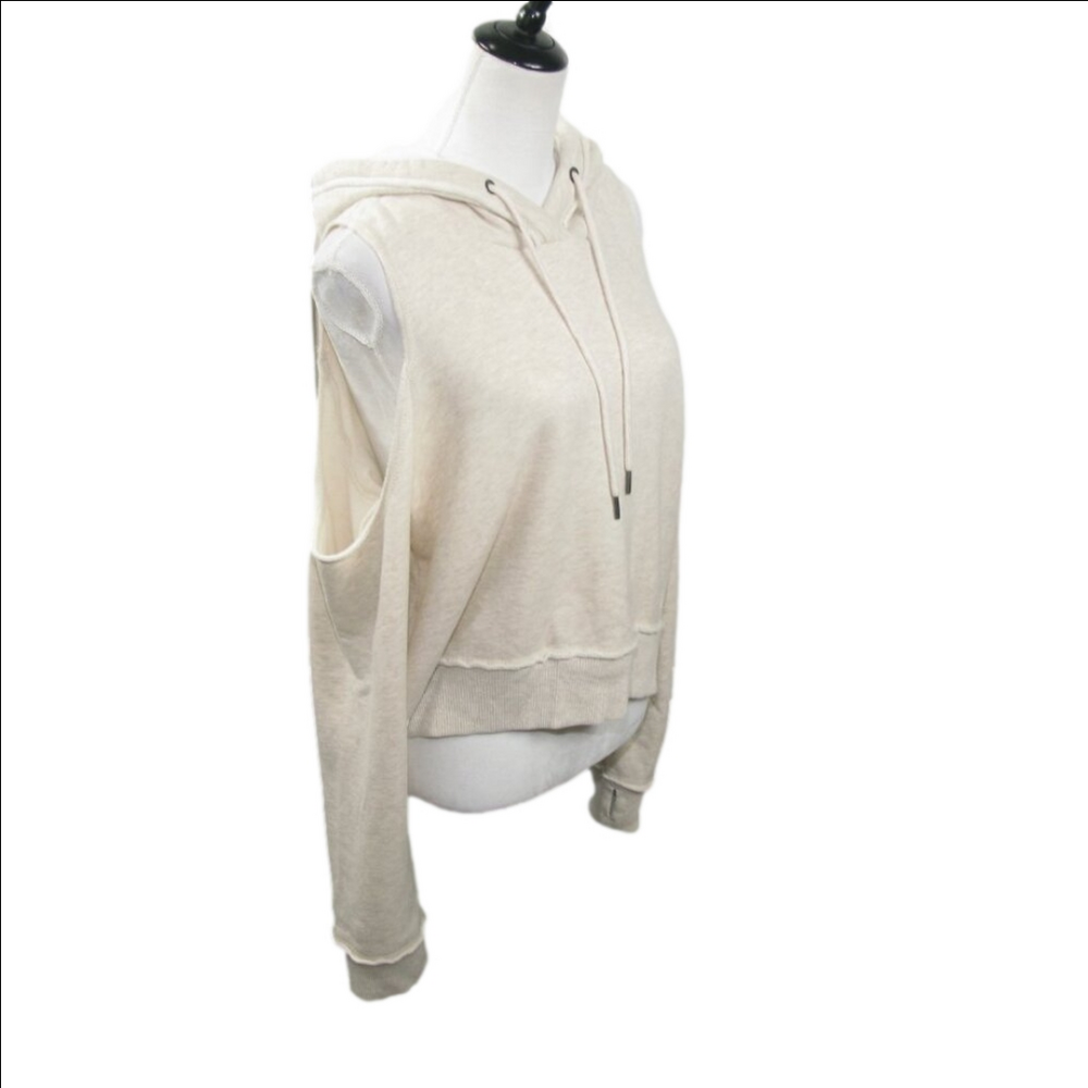 HOLLISTER Cream Cold Shoulder Hoodie Large